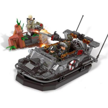 XINGBAO XB-06017 06017 XB06017 non  CON TÀU CHIẾN HUNG DỮ bộ đồ chơi xếp lắp ráp ghép mô hình Across The Battlefield ACROSS THE BATTLEFIELD ASSAULT BOAT Băng Qua Chiến Trường 497 khối