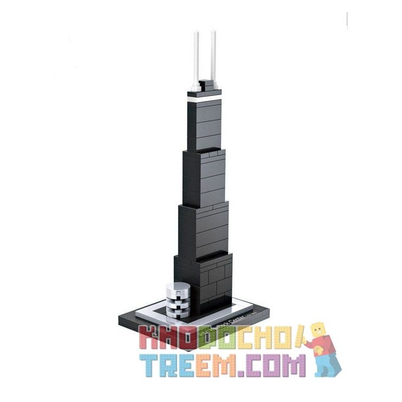 LOZ 1001 Xếp hình kiểu Nanoblock ARCHITECTURE John Hancock Center Mini Trung Tâm John Hancock Mini 69 khối