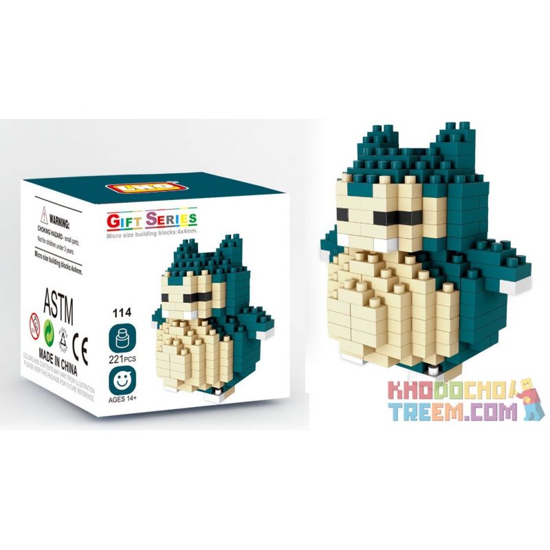 LNO 114 Xếp hình kiểu Nanoblock POKÉMON Snorlax Snorlax 221 khối