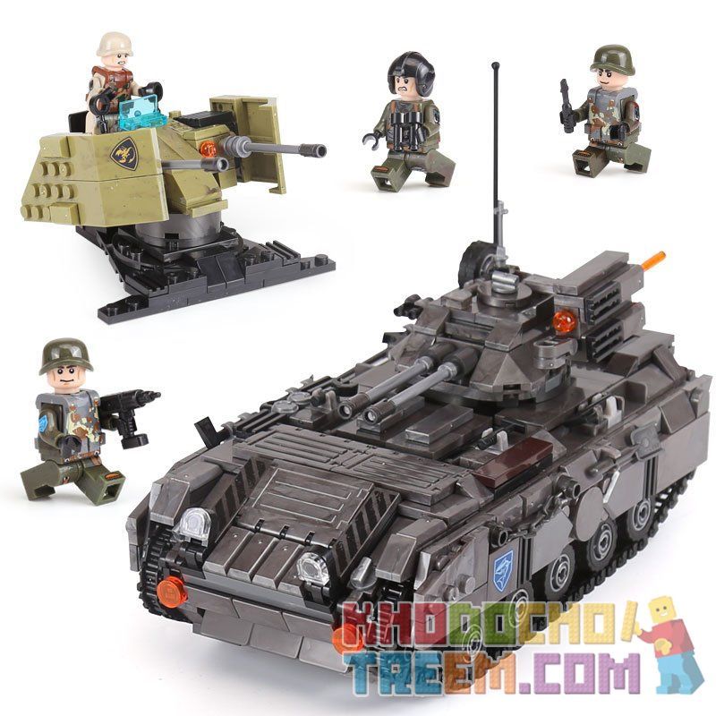 XINGBAO XB-06018 06018 XB06018 non  BỘ XE BỌC THÉP bộ đồ chơi xếp lắp ráp ghép mô hình Across The Battlefield ACROSS THE BATTLEFIELD ARMOURED CEHICLE Băng Qua Chiến Trường 1049 khối