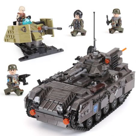 XINGBAO XB-06018 06018 XB06018 non  BỘ XE BỌC THÉP bộ đồ chơi xếp lắp ráp ghép mô hình Across The Battlefield ACROSS THE BATTLEFIELD ARMOURED CEHICLE Băng Qua Chiến Trường 1049 khối