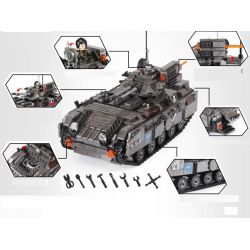 XINGBAO XB-06018 06018 XB06018 non  BỘ XE BỌC THÉP bộ đồ chơi xếp lắp ráp ghép mô hình Across The Battlefield ACROSS THE BATTLEFIELD ARMOURED CEHICLE Băng Qua Chiến Trường 1049 khối