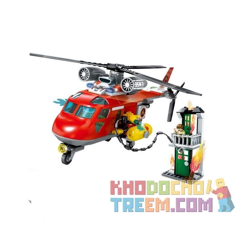 SEMBO SD9547 9547 Xếp hình kiểu  CITY Rescue Helicopter Trực Thăng Cứu Hộ 257 khối