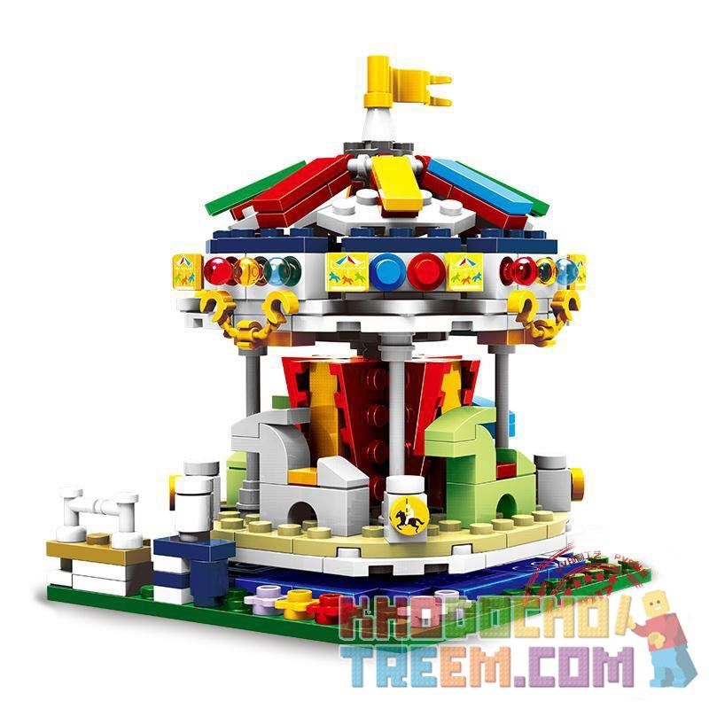 XINGBAO XB-01107 01107 XB01107 non  NGỰA GỖ XOAY VÒNG bộ đồ chơi xếp lắp ráp ghép mô hình Colorful World COLORFUL WORLD MERRY GO ROUND Thế Giới Sắc Màu 343 khối