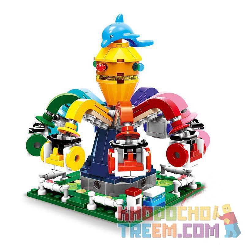 XINGBAO XB-01108 01108 XB01108 non  ĐU QUAY BẠCH TUỘC XOAY VÒNG bộ đồ chơi xếp lắp ráp ghép mô hình Colorful World COLORFUL WORLD SPINNING OCTOPUS Thế Giới Sắc Màu 350 khối