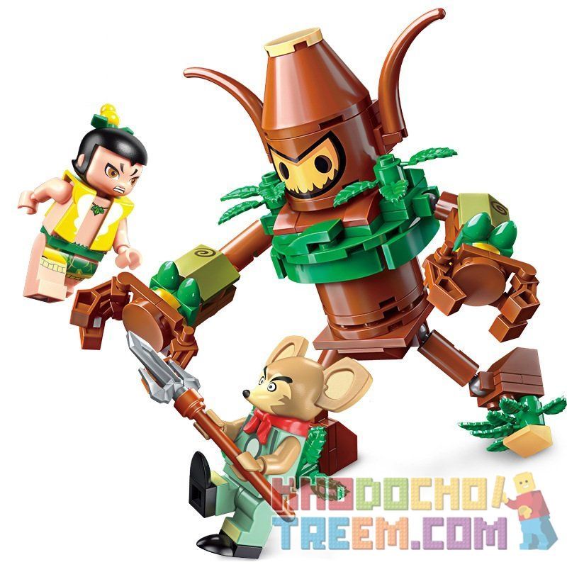 Enlighten 2502 Qman 2502 non  BÚP BÊ HỒ LÔ ANH EM NHÀ CALABASH bộ đồ chơi xếp lắp ráp ghép mô hình Calabash Brothers Anh Em Hồ Lô 144 khối