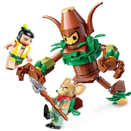 Enlighten 2502 Qman 2502 non  BÚP BÊ HỒ LÔ ANH EM NHÀ CALABASH bộ đồ chơi xếp lắp ráp ghép mô hình Calabash Brothers Anh Em Hồ Lô 144 khối