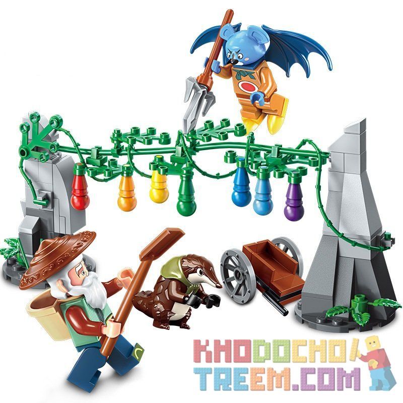 Enlighten 2503 Qman 2503 non  BÚP BÊ HỒ LÔ ANH EM NHÀ CALABASH bộ đồ chơi xếp lắp ráp ghép mô hình Calabash Brothers Anh Em Hồ Lô 118 khối