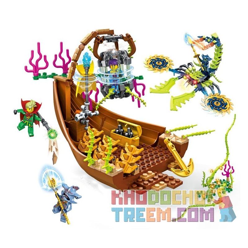 FC BRAND FC3209 3209 Xếp hình kiểu  Battle Of Magical Orange Octopus And Sorcerers Trận chiến của bạch tuộc màu cam ma thuật