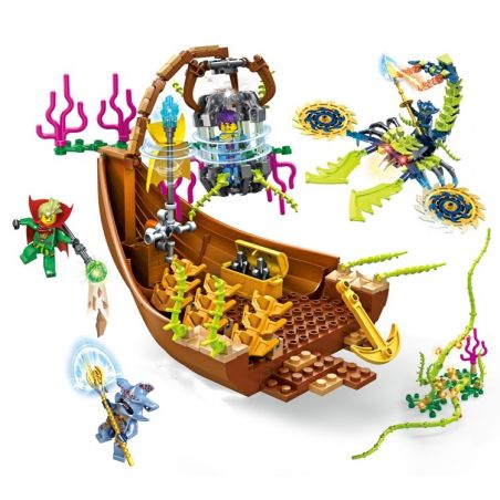 FC BRAND FC3209 3209 Xếp hình kiểu  Battle Of Magical Orange Octopus And Sorcerers Trận chiến của bạch tuộc màu cam ma thuật