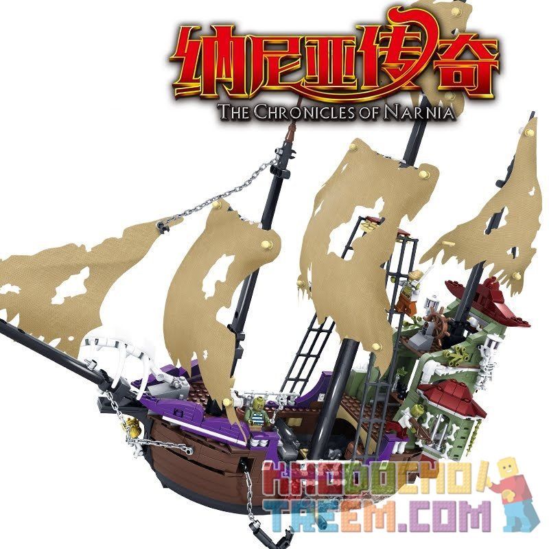 Kazi KY87019 87019 Xếp hình kiểu  THE CHRONICLES OF NARNIA The Fall Of Kaizhi's Ship Con Tàu Kaizhi Thất Thủ 1072 khối