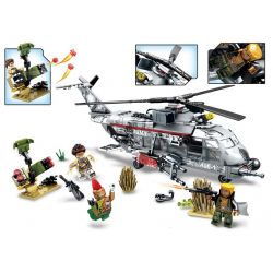 SEMBO 11712 non  NGĂN CHẶN MÁY BAY QUÂN SỰ OSPREY bộ đồ chơi xếp lắp ráp ghép mô hình Black Gold Cuộc Chiến Vàng Đen 640 khối