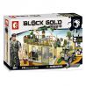 SEMBO 11676 non  XÂY DỰNG CĂN CỨ PHÒNG THỦ NGĂN CHẶN TIỀN ĐỒN bộ đồ chơi xếp lắp ráp ghép mô hình Black Gold Cuộc Chiến Vàng Đen 232 khối