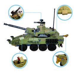 SEMBO 11694 non  XE TĂNG TẤN CÔNG KHU VÀNG TẶC bộ đồ chơi xếp lắp ráp ghép mô hình Black Gold Cuộc Chiến Vàng Đen 438 khối