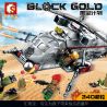 SEMBO 11688 non  NGĂN CHẶN MÁY BAY TRỰC THĂNG QUÂN ĐỘI bộ đồ chơi xếp lắp ráp ghép mô hình Black Gold Cuộc Chiến Vàng Đen 340 khối