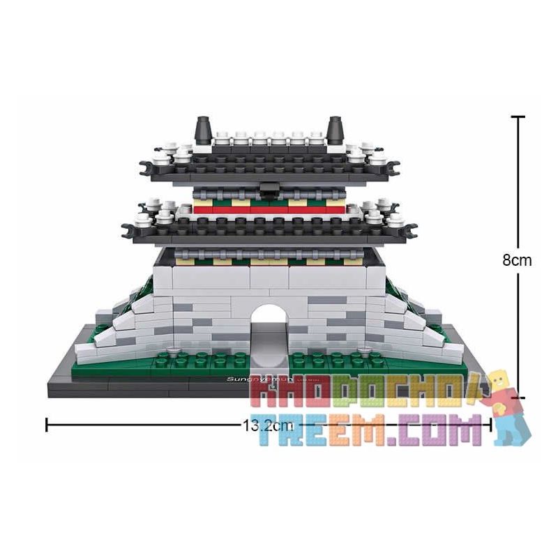 LOZ 1009 Xếp hình kiểu Nanoblock ARCHITECTURE Sungnyemun Gate Cổng Sungnyemun 325 khối