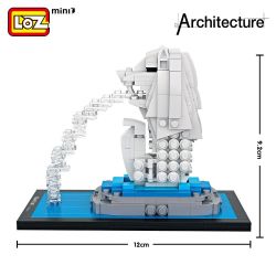 LOZ 1020 Xếp hình kiểu Nanoblock ARCHITECTURE Merlion Park Công Viên Sư Tử Biển 367 khối