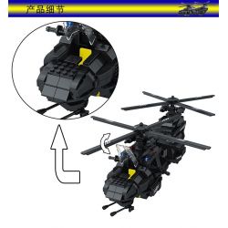 QUNLONG QL0108 0108 Xếp hình kiểu  MILITARY ARMY The Military Medium-sized Transport Helicopter Trực Thăng Vận Tải Quân Sự 1351 khối