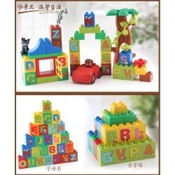 HYSTOYS HONGYUANSHENG AOLEDUOTOYS GM-5009 5009 GM5009 Xếp hình kiểu    Learning Alphabet Học Bảng Chữ Cái 108 khối