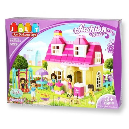 JUN DA LONG TOYS JDLT 5229A Xếp hình kiểu    Pretty Girls' House Ngôi Nhà Của Các Cô Gái 146 khối