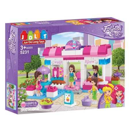 JUN DA LONG TOYS JDLT 5231A Xếp hình kiểu    Interesting Girls' Bakery Cửa Hàng Bánh Thú Vị Của Các Cô Gái 100 khối