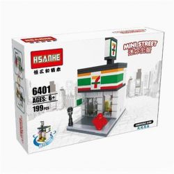 HSANHE 6401 Xếp hình kiểu  MINI MODULAR 7 Days Supermarket Siêu Thị 7 Days 199 khối