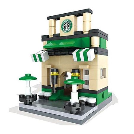 HSANHE 6402 Xếp hình kiểu  MINI MODULAR Starbucks Coffee Store Cửa Hàng Cafe Starbucks 189 khối