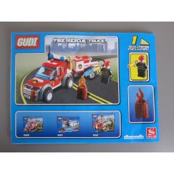 GUDI 9208 non  XE BÁN TẢI CỨU HỎA bộ đồ chơi xếp lắp ráp ghép mô hình City FIREMAN FIRE RESCUE TRUCK Thành Phố 122 khối