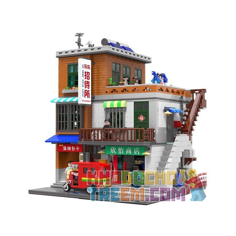 XINGBAO XB-01013 01013 XB01013 non  NGÔI NHÀ CỔ TRUNG HOA TRÊN PHỐ TẤN THÀNH TỈNH SƠN TÂY bộ đồ chơi xếp lắp ráp ghép mô hình Creator CREATIVE CITIES URBAN VILLAGE Sáng Tạo 2706 khối