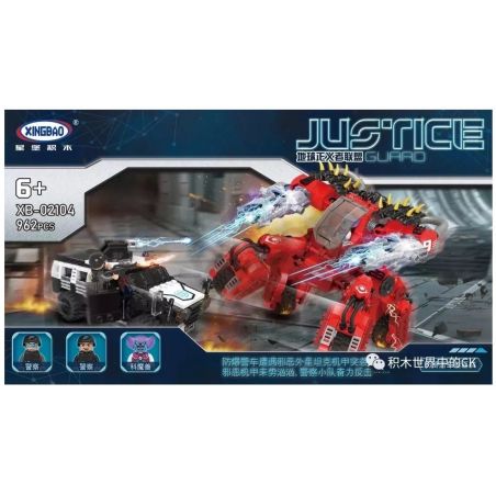 XINGBAO XB-02104 02104 XB02104 non  CUỘC RƯỢT ĐUỔI HẤP DẪN GIỮA XE CẢNH SÁT VÀ MÔ HÌNH bộ đồ chơi xếp lắp ráp ghép mô hình Justice Guard Cảnh Sát Bảo Vệ Hòa Bình 962 khối