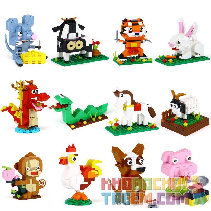 XINGBAO XB-18001 18001 XB18001 XB-18004 18004 XB18004 non  12 CON GIÁP TRUNG QUỐC bộ đồ chơi xếp lắp ráp ghép mô hình Ideabox CHINESE ZODIAC Hộp Sáng Tạo 1155 khối