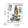 SEMBO SD6750 6750 Xếp hình kiểu  MODULAR BUILDINGS KFC Starbucks McDonalds 7-Eleven 4 Cửa Hàng ăn Nhanh Kết Hợp 813 khối