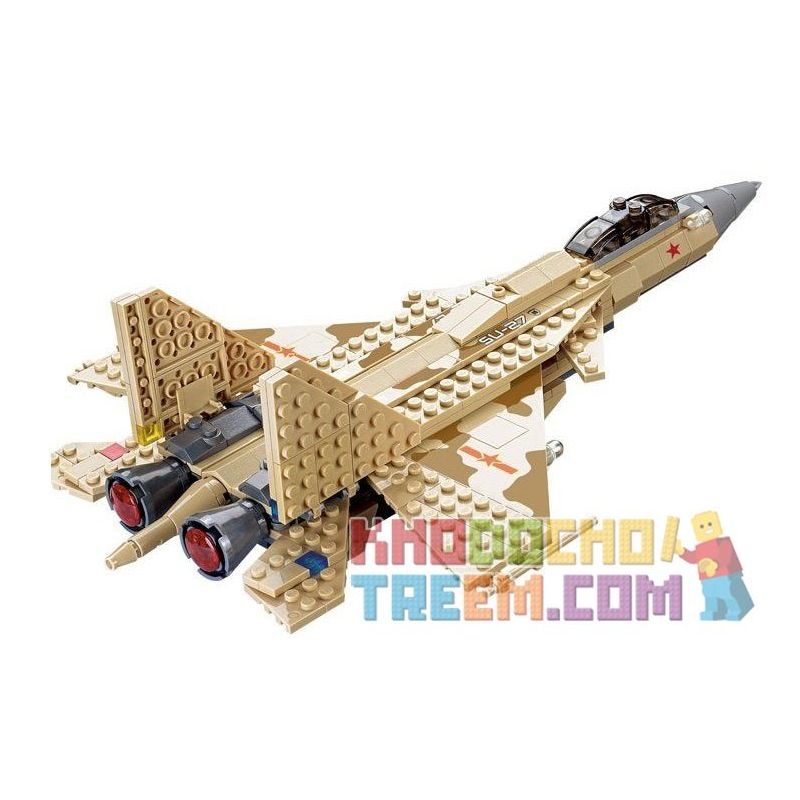 Kazi KY84021 84021 non  MÁY BAY TIÊM KÍCH SUKHOI SU-27 bộ đồ chơi xếp lắp ráp ghép mô hình Field Army Chiến Trường 339 khối