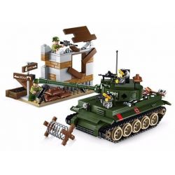 Enlighten 1711 Qman 1711 non  XE TĂNG VÀO THÀNH PHỐ bộ đồ chơi xếp lắp ráp ghép mô hình Tactical Espionage Action TACTICAL ESPIONAGE ACTION COMBAT ZONES FIRE Chiến Thuật Quân Sự 380 khối