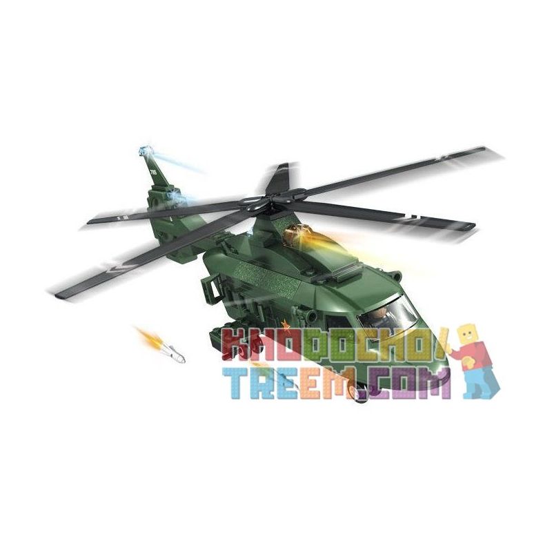 WOMA C0705 0705 Xếp hình kiểu  MILITARY ARMY Helicopter Trực Thăng 177 khối
