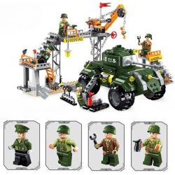 Enlighten 1712 Qman 1712 non  NHÀ MÁY SỬA CHỮA THIẾT BỊ QUÂN SỰ bộ đồ chơi xếp lắp ráp ghép mô hình Tactical Espionage Action TACTICAL ESPIONAGE ACTION COMBAT ZONES FIRE Chiến Thuật Quân Sự 396 khối