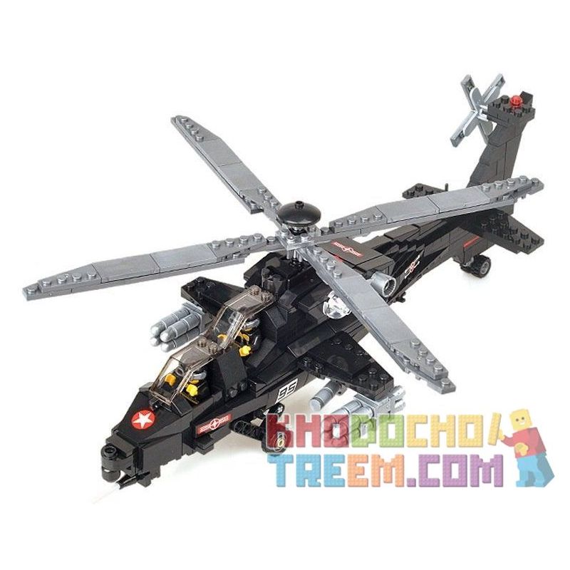 Kazi KY98405 98405 non  TRỰC THĂNG TẤN CÔNG bộ đồ chơi xếp lắp ráp ghép mô hình Military Army Quân Sự Bộ Đội 480 khối