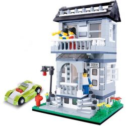 WANGE DR.LUCK 31053 non  BIỆT THỰ MÀU XÁM bộ đồ chơi xếp lắp ráp ghép mô hình City Inn CITYINN Nhà Trọ Thành Phố 480 khối