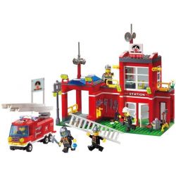 QMAN ENLIGHTEN KEEPPLEY 910 non  TRỤ SỞ CỨU HỎA NHỎ bộ đồ chơi xếp lắp ráp ghép mô hình City FIRE RESCUE CONTROL BRANCH BUREAU Thành Phố 380 khối