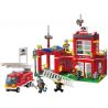QMAN ENLIGHTEN KEEPPLEY 910 non  TRỤ SỞ CỨU HỎA NHỎ bộ đồ chơi xếp lắp ráp ghép mô hình City FIRE RESCUE CONTROL BRANCH BUREAU Thành Phố 380 khối