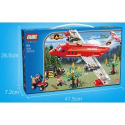 GUDI 9216 Xếp hình kiểu  CITY Fire Plane Máy Bay Cứu Hỏa Chữa Cháy Rừng 522 khối