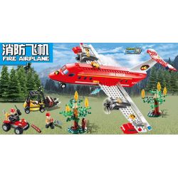 GUDI 9216 Xếp hình kiểu  CITY Fire Plane Máy Bay Cứu Hỏa Chữa Cháy Rừng 522 khối