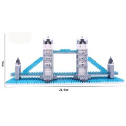 LOZ 9371 Xếp hình kiểu Nanoblock ARCHITECTURE London Tower Bridge Cầu Tháp Luân Đôn 570 khối