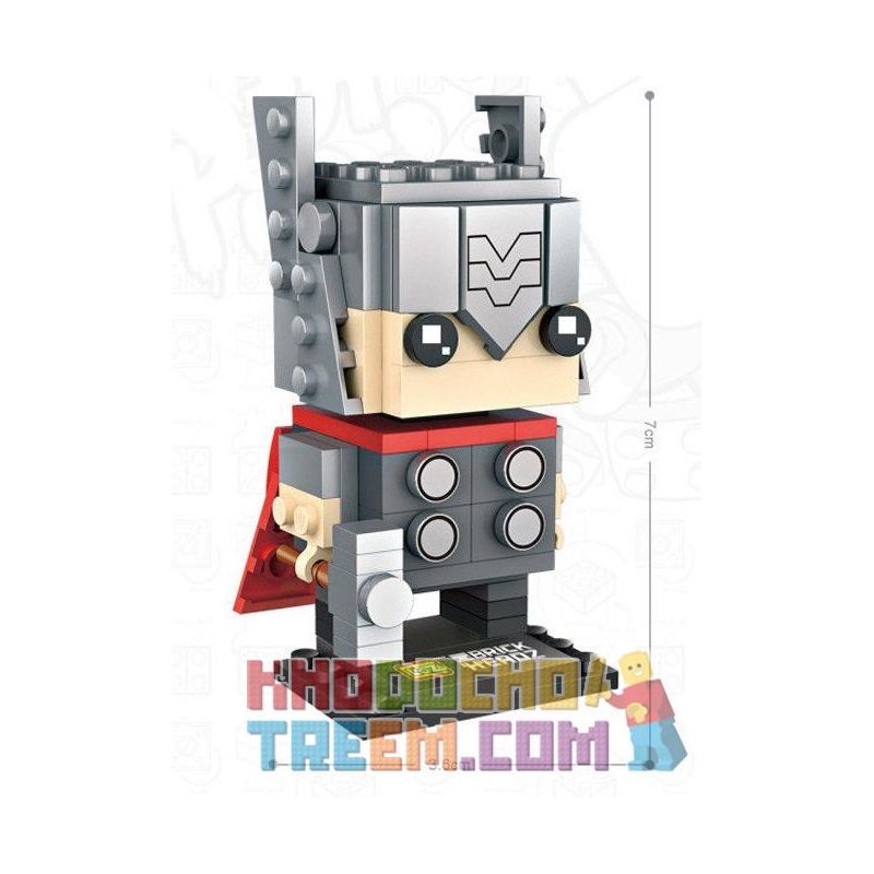 LOZ 1423 Xếp hình kiểu Nanoblock BRICKHEADZ Thor Thần Sấm 149 khối
