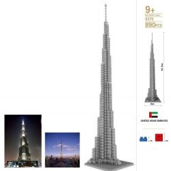 LOZ 9370 Xếp hình kiểu Nanoblock ARCHITECTURE Burj Khalifa Tháp Khalifa 890 khối