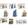 SEMBO SD6076 6076 SD6077 6077 SD6078 6078 SD6079 6079 non  BỘ 4 CỬA HÀNG THỜI TRANG GIẢI KHÁT DỤNG CỤ LÀM BẾP bộ đồ chơi xếp lắp ráp ghép mô hình Mini Modular SEMBO BLOCK D&G Đường Phố Thu Nhỏ 140 khối