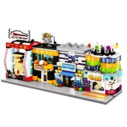 SEMBO SD6058 6058 SD6059 6059 SD6060 6060 SD6061 6061 non  BỘ 4 CỬA HÀNG ĐIỆN THOẠI SỬA CHỮA XE HƠI THỂ THAO GAME bộ đồ chơi xếp lắp ráp ghép mô hình Mini Modular SEMBO BLOCK AUTO REPAIR SPORTS GAME Đường Phố Thu Nhỏ 154 khối