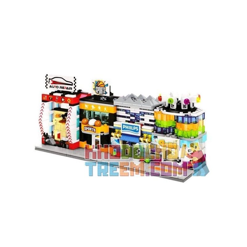 SEMBO SD6058 6058 SD6059 6059 SD6060 6060 SD6061 6061 non  BỘ 4 CỬA HÀNG ĐIỆN THOẠI SỬA CHỮA XE HƠI THỂ THAO GAME bộ đồ chơi xếp lắp ráp ghép mô hình Mini Modular SEMBO BLOCK AUTO REPAIR SPORTS GAME Đường Phố Thu Nhỏ 154 khối