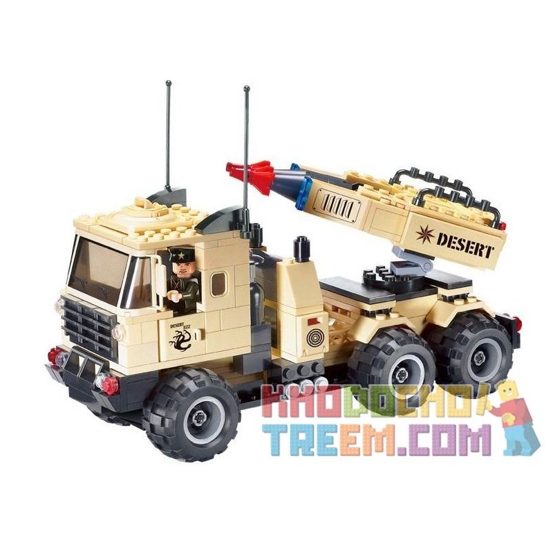 Enlighten 822 Qman 822 non  XE TẢI PHÓNG TÊN LỬA bộ đồ chơi xếp lắp ráp ghép mô hình Military Army COMBATZONES MISSILE CAR Quân Sự Bộ Đội 310 khối