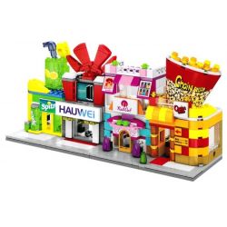 SEMBO SD6050 6050 601520 SD6051 6051 601521 SD6052 6052 601522 SD6053 6053 601523 non  CỬA HÀNG BỎNG NGÔ ĐIỆN THOẠI LÀM MÓNG GIẢI KHÁT bộ đồ chơi xếp lắp ráp ghép mô hình Mini Modular HOLIDAY STREET POPCORN SHOP SEMBO BLOCK HAUWEI NAIL SALON DRINKS Đường Phố Thu Nhỏ 135 khối